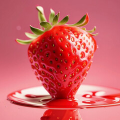 photo of ripe, red berries, strawberries