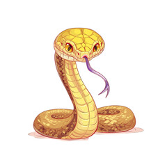 Fototapeta premium Adorable Snake Cartoon Slithering Graceful, Cartoon Illustration