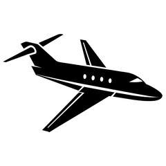 A Big Pessenger Air plane on the Sky Vector silhouette 