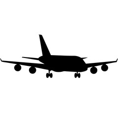 A Big Pessenger Air plane on the Sky Vector silhouette 