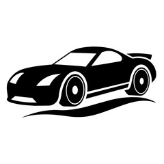 Dirt Track Race Car vector silhouette, white background 