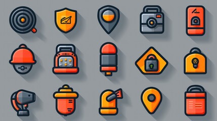 vector illustration Safety, security, protection thin line icon. For website marketing design, logo, app, template
