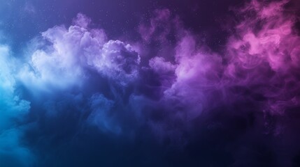 Vivid purple and pink smoke clouds creating a mystical and surreal atmosphere in a dark background, Concept of abstract art and creative expression
