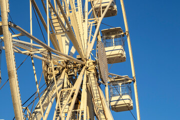 Ferris wheel in an amusement park under the blue sky in Brazil