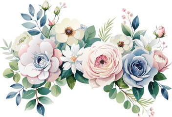 Bohemian wedding flower garland wedding decoration Isolated on white background