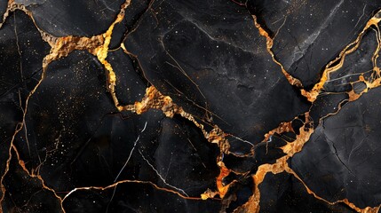 Opulent Black Marble Tile Texture with Vibrant Gold Veins for Dramatic Backdrops or Elegant Counters
