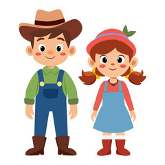 This is a farmer career vector consisting of male farmers and female farmers. Used to decorate or present various events.
