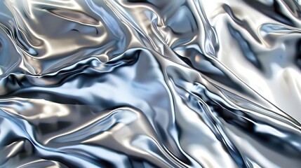 A dynamic scene of molten chrome