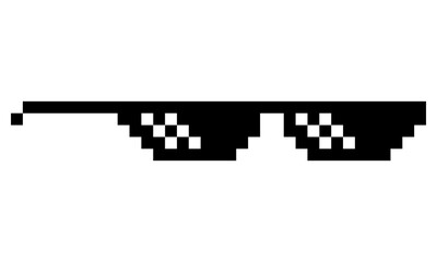 pixel art glasses side view, tranparent background