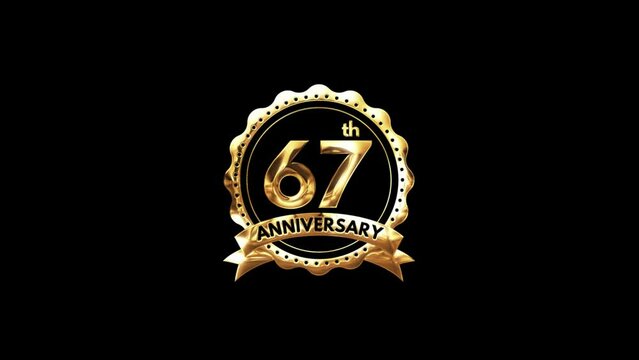 67th Anniversary luxury Gold Animation. Greeting for the 67th Anniversary. Luxurious Animation Celebrating 67 Years of Excellence