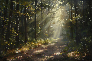 Obraz premium morning in the forest