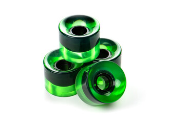 Green skateboard wheels