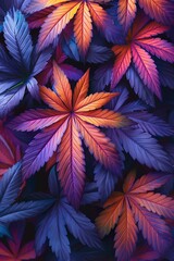 Vibrant cannabis leaves