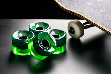 Green skateboard wheels © NorGal