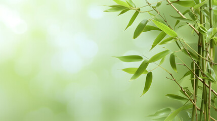 Relaxing bamboo plant on a light green canvas, perfect for adding text or imagery