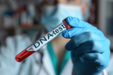 Fototapeta premium Test tube with blood sample for DNA test