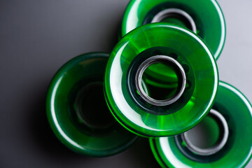 Green skateboard wheels