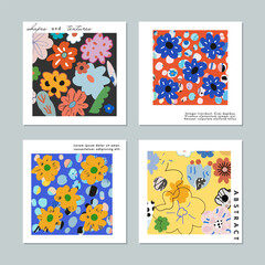 Creative Artistic Floral Cards. Vector Illustration