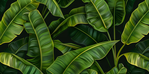Group background of dark green tropical leaves background. concept of nature