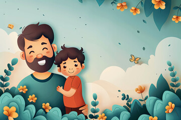 Chic Father's Day background illustration in a trendy style, adorned with sleek graphics and cool accents.
