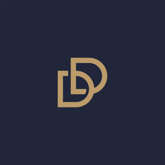 Double D or DD initial letter logo with interlocked accent.