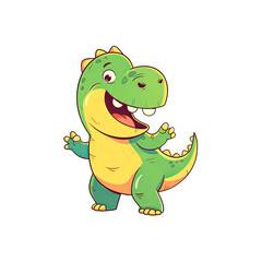 Fototapeta premium Cute Dinosaur Cartoon Its Tiny Arms, Cartoon Illustration