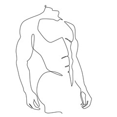 a male torso drawn in a single line.