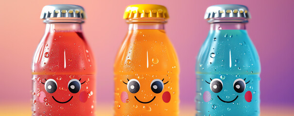 juice bottles, AI generated