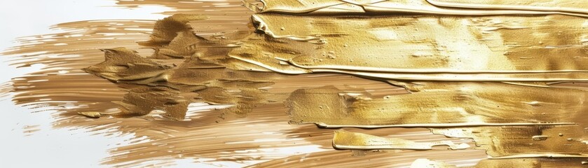 Gold brushstrokes on a white backdrop introduce a touch of luxury, perfect for exclusive product packaging or artistic presentations