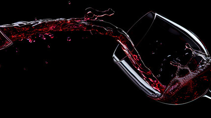 The Art of Wine Pouring, Discover the beauty and sophistication of wine through this stunning visual of red wine flowing into a glass, ideal for promoting wineries and upscale dining