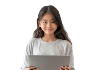 Southeast Asian Girl Using Laptop