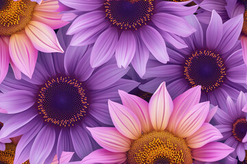 Purple Sunflower Background | Floral Beauty Design | Nature, Flowers, Vibrant Purple, Botanical Patterns, Garden Charm
