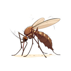 Determined Stop Mosquito Cartoon Its Wings, Cartoon Illustration