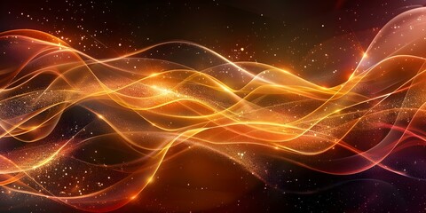 Obraz premium Earth-toned abstract shiny background with glitter waves. Concept Abstract Art, Earth Tones, Shiny Background, Glitter Waves