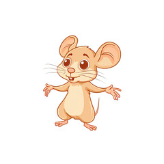 Endearing Mouse Cartoon Eagerly Presenting, Cartoon Illustration