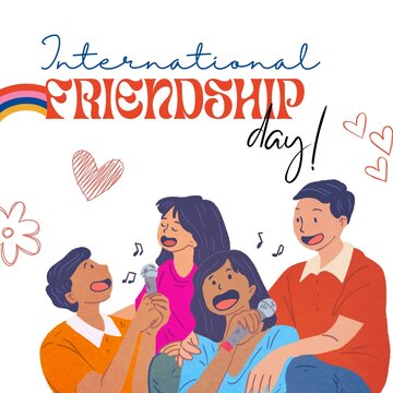 International Friendship Day illustration 30 July Poster template 