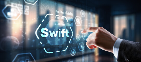 SWIFT. International bank transfer system. Society for Worldwide Interbank Financial Telecommunications