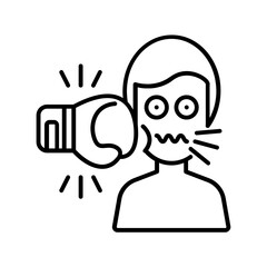 knockout icon. outline icon
