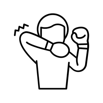 recommend clip art: fight with elbows icon. outline icon