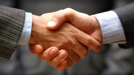 Obraz premium Two business people shaking hands.