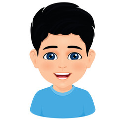 laughing boy cartoon character portrait