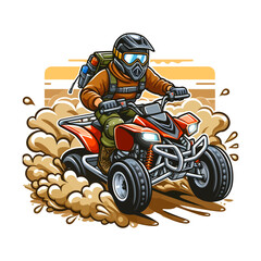 Obraz premium quad bike vector and t-shirt design 
