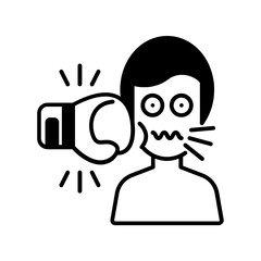 Knockout icon. black fill icon