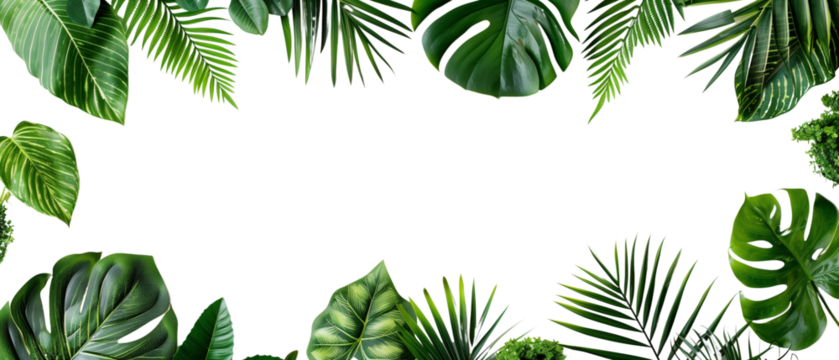various tropical leaves cutout set