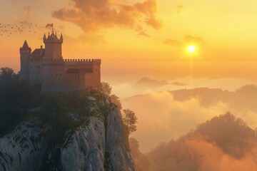 a castle on a mountain