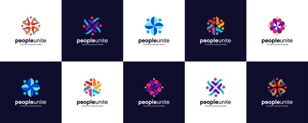 Community human Logo template vector. Community health care. Abstract logo, vector illustration