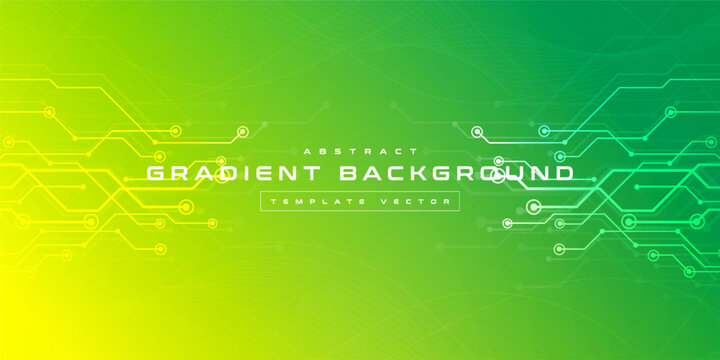 Digital technology banner yellow green background concept, cyber technology, abstract social media tech, innovation future data, internet network, Ai big data, line dot connection, illustration vector