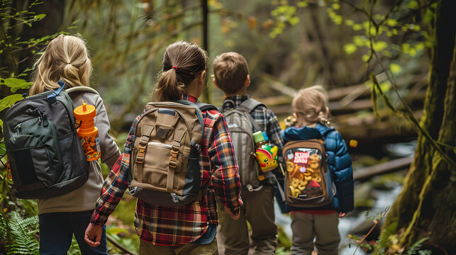 Children exploring forest on Children's Day.