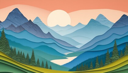 USA Landscape Illustration 