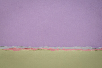 abstract landscape in pastel tones,  a collection of handmade rag papers